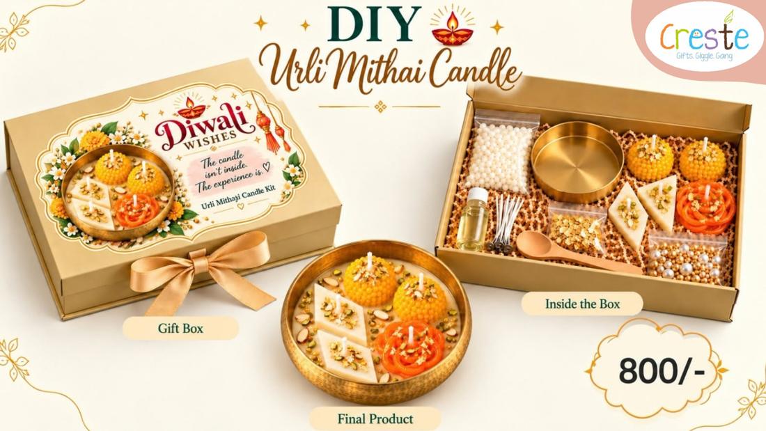 DIY Urli Mithai Candle making kit: gift box and contents