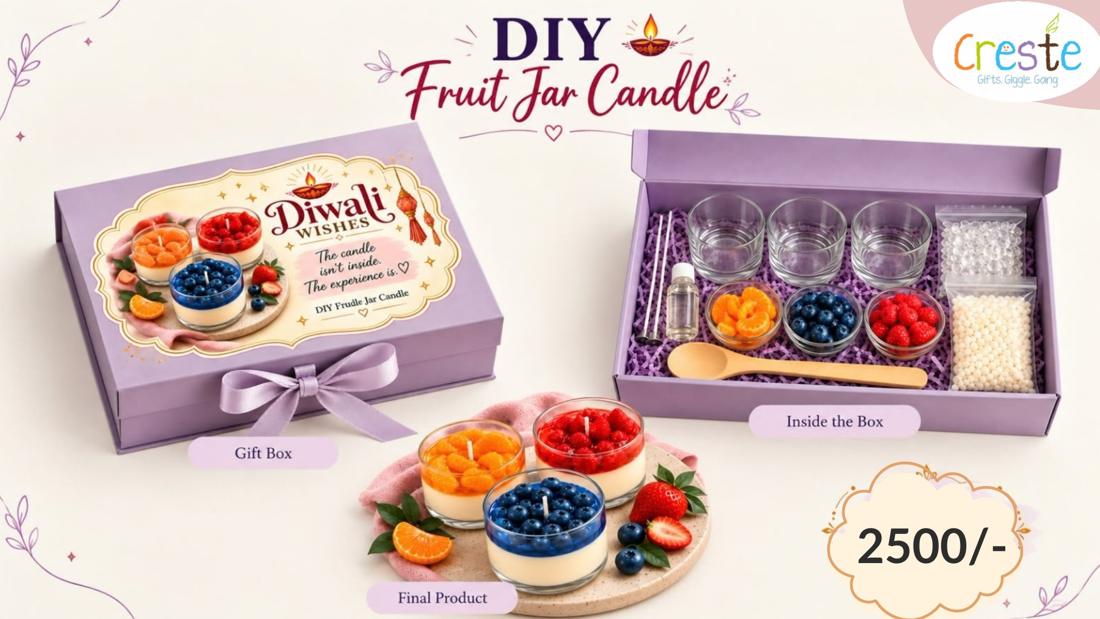 DIY Fruit Jar Candle making kit: gift box and contents