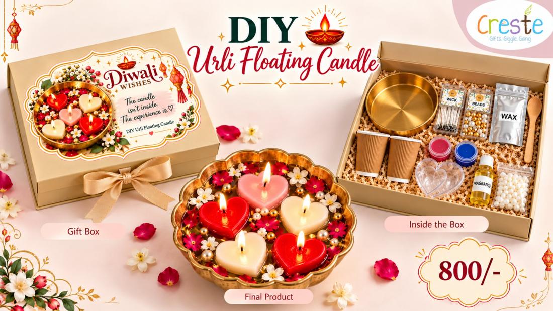 DIY Urli Floating Candle making kit: gift box and contents